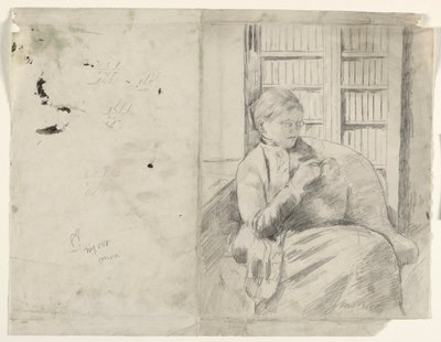 図書館での編み物c。 1881年。 作： Mary Cassatt