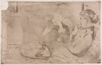 リディアとお茶の母c。 1880 作： Mary Cassatt