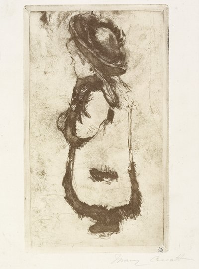 コートと帽子を被ったマドモアゼル・ルゲc。 1883 作： Mary Cassatt
