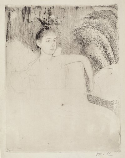 扇子を持つミミ 作： Mary Cassatt