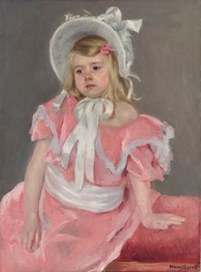 彼女の左手に寄りかかって座っているサラ 作： Mary Cassatt