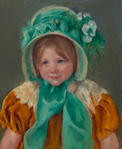 緑のボンネットのサラ」 1901年頃 作： Mary Cassatt