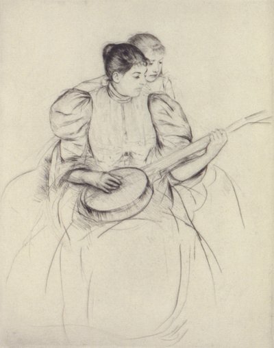 バンジョーのレッスン 作： Mary Cassatt
