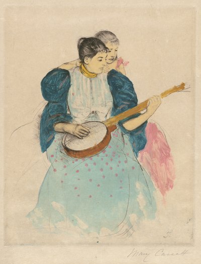 バンジョー・レッスン」1893年頃 作： Mary Cassatt