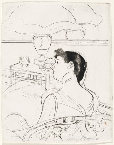 The Lamp, 1890-1891. 作： Mary Cassatt