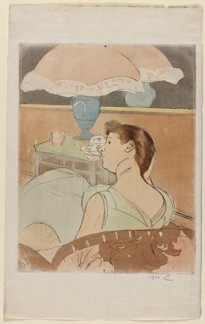 ランプ、1890-1891。 作： Mary Cassatt