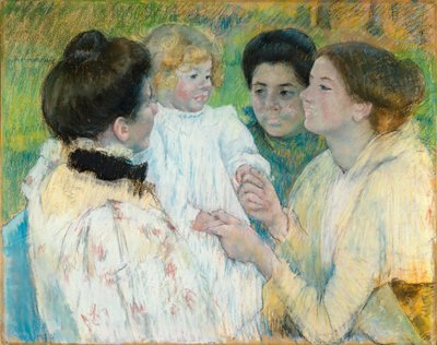 子供を賞賛する女性たち 作： Mary Cassatt