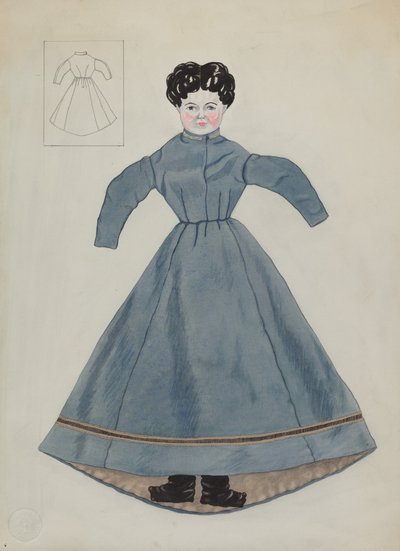 人形とドレス、c。 1937年。 作： Mary E Humes