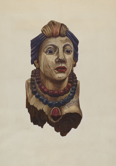 インディアン・プリンセス・フィギュアヘッド、1938年頃 作： Mary E Humes