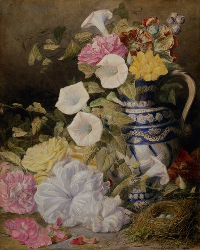 花瓶のある静物 作： Mary Elizabeth Duffield