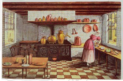 ホテルセントルーカスのキッチン、Hoogstraat、ロッテルダム、1834年 作： Mary Ellen Best