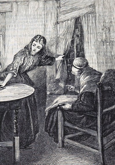 10年ぶりの息子の到着を待つ娘と母の姿 作： Mary Ellen Edwards