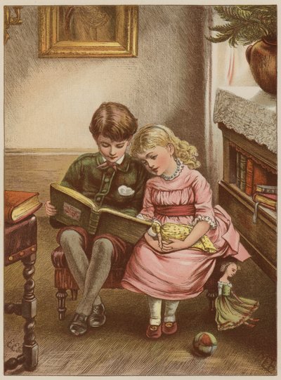 男の子と女の子の本を読んで（クロモリト） 作： Mary Ellen Edwards