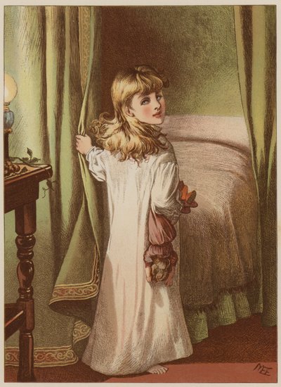 寝る女の子（クロモリト） 作： Mary Ellen Edwards