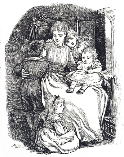 母親と子供を描いたイラスト 作： Mary Ellen Edwards
