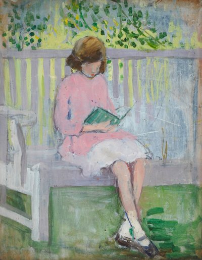 読書する少女（木に油 作： Mary Ethel Hunter