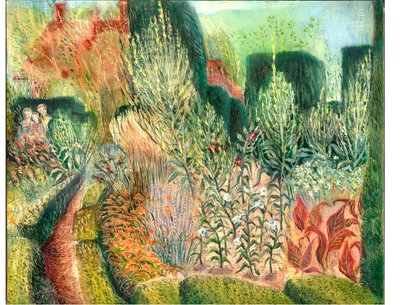Great Dixter: Topiary and paths, 2003 (油彩) 作： Mary Kuper