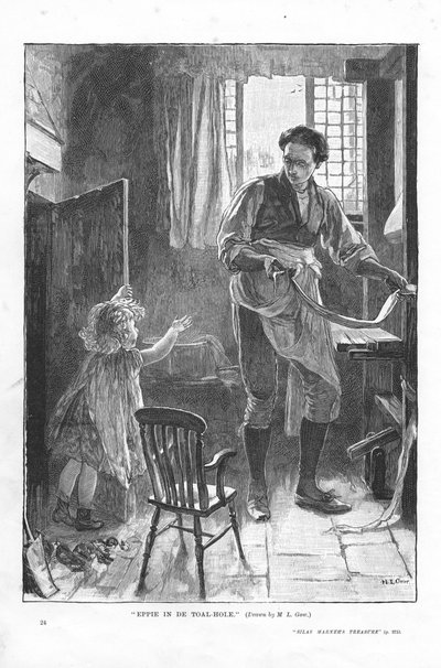 ジョージ・エリオット作「サイラス・マーナー」の場面、1882年 作： Mary L Gow