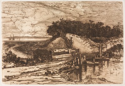 1881年にフレッシュポンドから見たロングアイランドのガーディナーズベイ 作： Mary Nimmo Moran