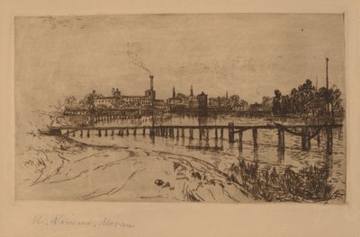 ニュージャージー州ニューアーク、パセーイクから 作： Mary Nimmo Moran