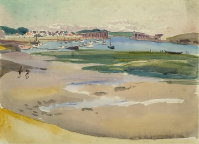 河口、1930年頃（紙に水彩） 作： Mary Sophia Ludlow