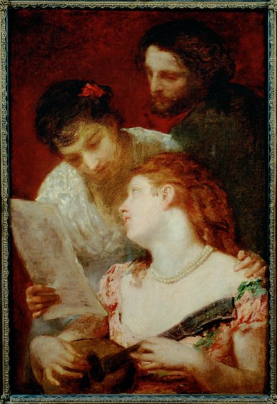 ミュージカル・パーティー...（キャンバスに描かれた絵） 作： Mary Stevenson Cassatt