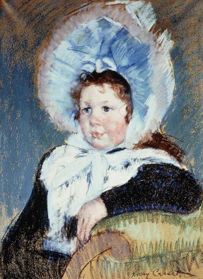 非常に大きなボンネットとダークコートを着たドロシー、1904年頃 作： Mary Cassatt