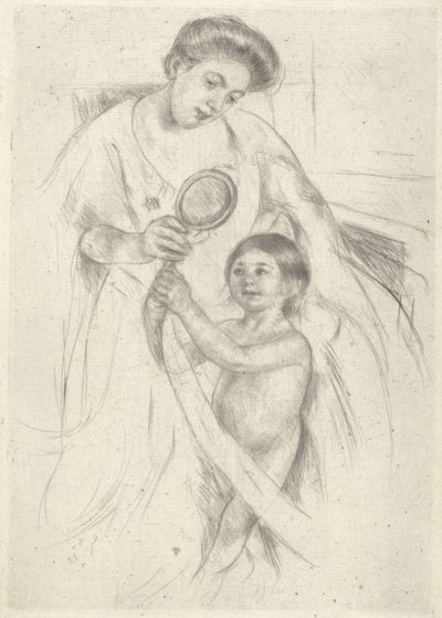 Olhando para um espelho de mão #3 (tinta) 作： Mary Stevenson Cassatt