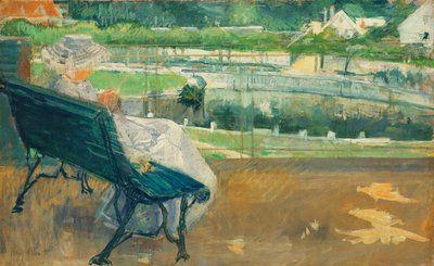 ポーチに座ったリディア、かぎ針編み、1881年 作： Mary Cassatt