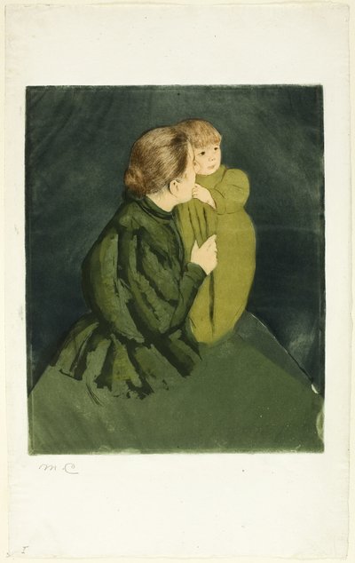 農民の母と子 1895年頃 （エッチング＆アクアチント） 作： Mary Stevenson Cassatt