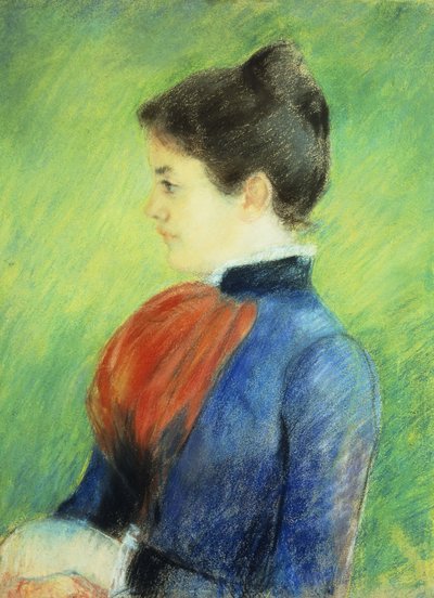 ジャボを身に着けている女性のプロフィール、 作： Mary Cassatt