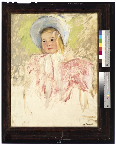 青いボンネットのシモーヌ（No.1）』1903年頃（油彩・キャンバス 作： Mary Stevenson Cassatt