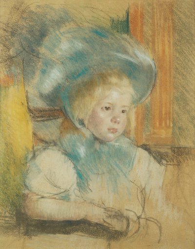 羽毛の帽子を被ったシモーネ、1903年頃 作： Mary Cassatt