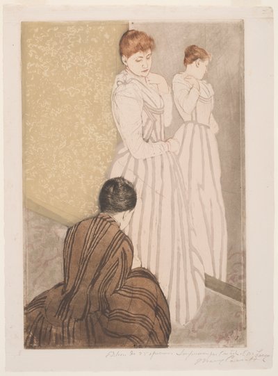 フィッティング 作： Mary Stevenson Cassatt