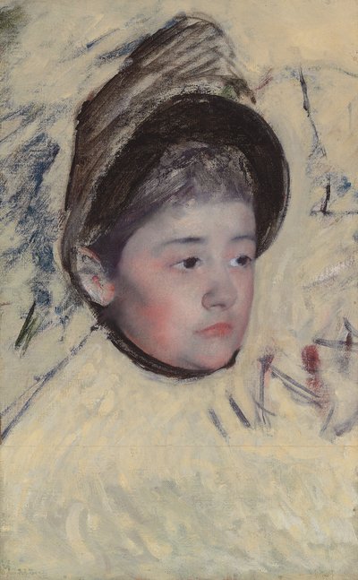 ボンネットを身に着けている女性、1889年 作： Mary Cassatt