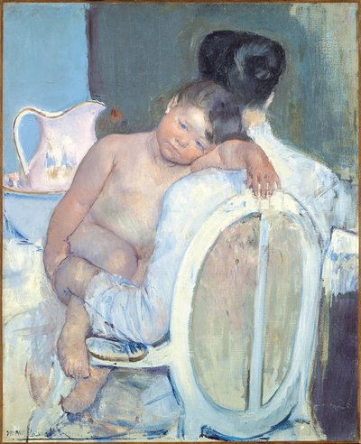 子供と腕を組んで座っている女性、1890年頃 作： Mary Cassatt