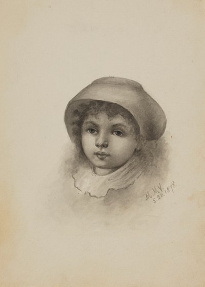 無題（帽子をかぶった子供の頭） 作： Mary Vaux Walcott