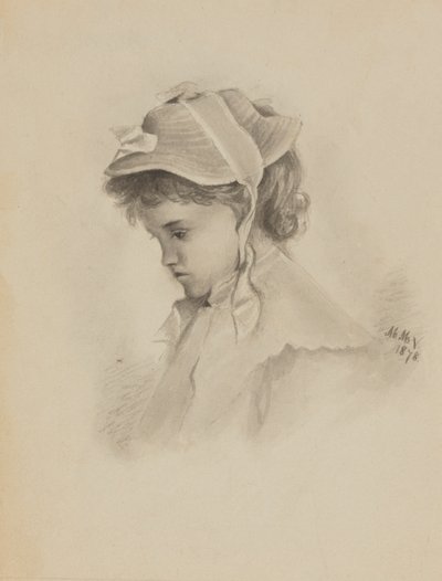 無題 下を向く子供の頭 1878年 作： Mary Vaux Walcott