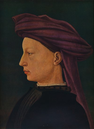 「若い男の横顔の肖像画」、c1425 作： Masaccio Tommaso