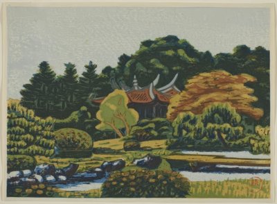 新宿御苑の版画（新宿御苑 hanga） 作： 