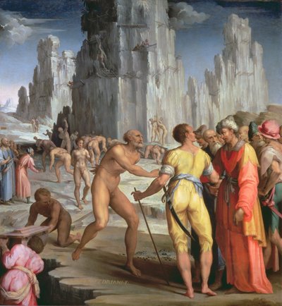 ダイヤモンド鉱山、1570-71（パネル） 作： Maso da San Friano