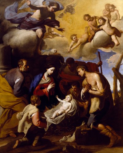 マッシモ・スタンツィオーネ（1585-1656）による「羊飼いの賛美」。 作： Massimo Stanzione