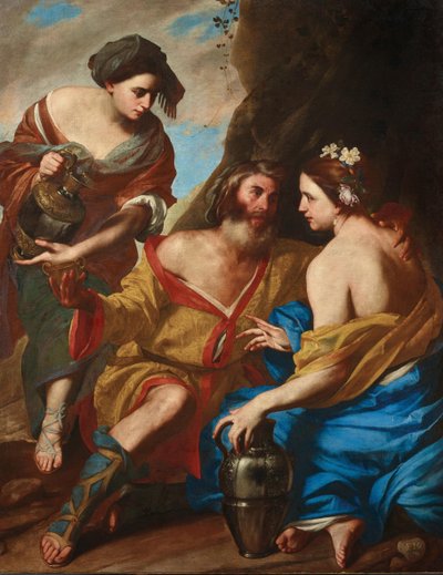 ロトと娘たち、1640年代。 作： Massimo Stanzione