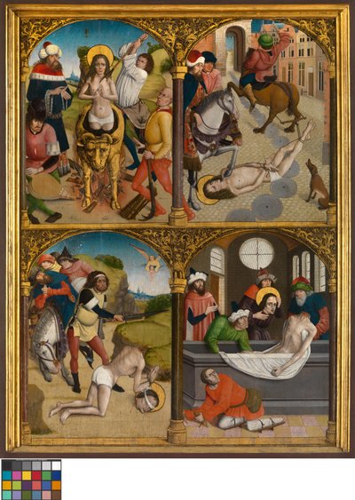 セントジョージの伝説、1500-10年頃（パネルに油彩） 作： Master Bruges
