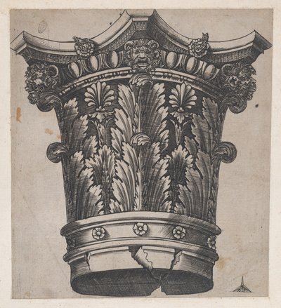 Speculum Romanae Magnificentiae:頭部と仮面が描かれた首都、1537年頃、1537年頃 作： Master GA