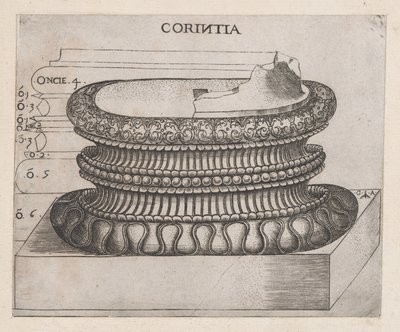 Speculum Romanae Magnificentiae:コリント式台座、約1537年、約1537年 作： Master GA