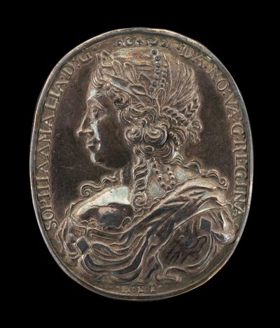 ソフィア・アメリア、1628-1685、フリードリヒ3世の妻 1643年［逆］、1648年頃。 作： Master H.L.T.