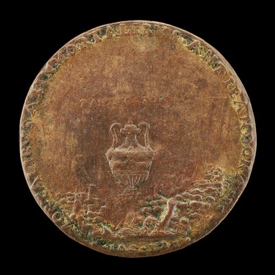 風景の中の花瓶」（裏面）1554年 作： Master IAC. URB.