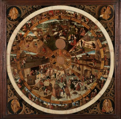 Mostrador de hora e dia originário de Brabant (óleo no painel) 作： Master Leuvens