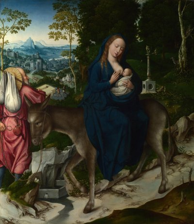 エジプトへの逃避。祭壇画のパネル、1515年頃 作： Master of 1518